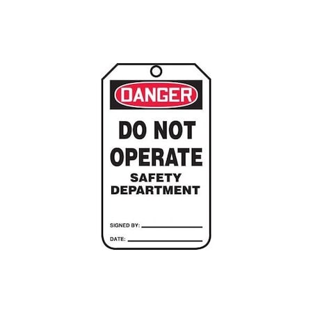 Accuform Safety Tags, DANGER DO NOT OPERATE SAFETY DEPARTMENT, 5.75in x 3.25in, PF-Cardstock, 25PK MDT146CTP